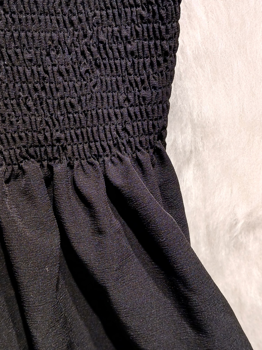Smocked Black Ruffle Peplum Crop Top - Picture 4 of 7